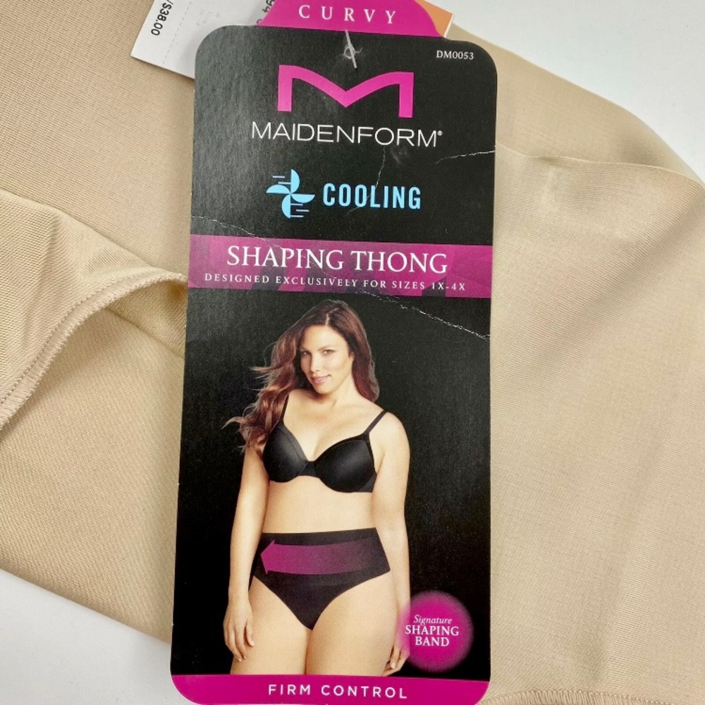 Maidenform Curvy Cooling Shaping No Pinch Waistbnd Thong w/ Firm Control Size 3X - Picture 1 of 6